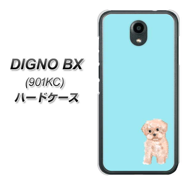 Softbank ディグノBX 901KC 高画質仕上げ 背面印刷 ハードケース【YJ062 トイプードルアプリコット(ブルー)】