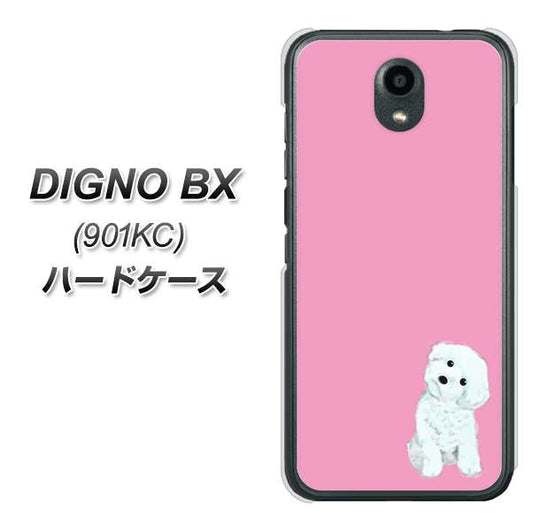 Softbank ディグノBX 901KC 高画質仕上げ 背面印刷 ハードケース【YJ069 トイプードルホワイト(ピンク)】