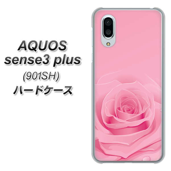 SoftBank アクオスセンス3 プラス 901SH 高画質仕上げ 背面印刷 ハードケース【401 ピンクのバラ】