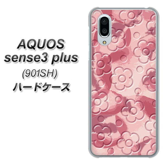SoftBank アクオスセンス3 プラス 901SH 高画質仕上げ 背面印刷 ハードケース【SC846 フラワーヴェルニ花ピンク(ローズヴェルール)】