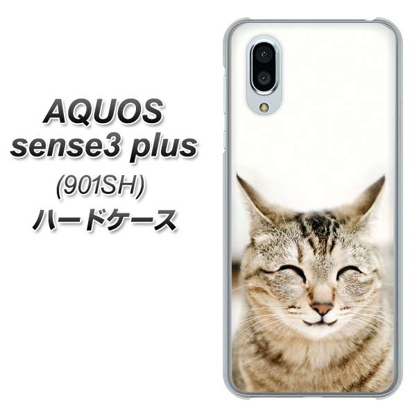 SoftBank アクオスセンス3 プラス 901SH 高画質仕上げ 背面印刷 ハードケース【VA801 笑福ねこ】