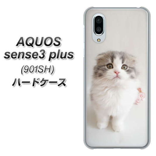 SoftBank アクオスセンス3 プラス 901SH 高画質仕上げ 背面印刷 ハードケース【VA803 まっていますネコ】