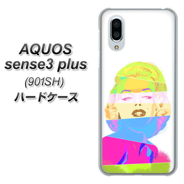 SoftBank アクオスセンス3 プラス 901SH 高画質仕上げ 背面印刷 ハードケース【YJ208 マリリンモンローデザイン(A)】