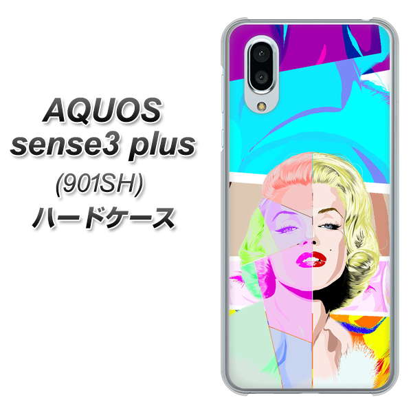 SoftBank アクオスセンス3 プラス 901SH 高画質仕上げ 背面印刷 ハードケース【YJ210 マリリンモンローデザイン(C)】