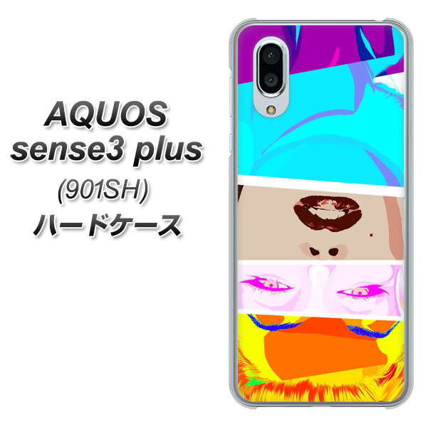 SoftBank アクオスセンス3 プラス 901SH 高画質仕上げ 背面印刷 ハードケース【YJ211 マリリンモンローデザイン(D)】