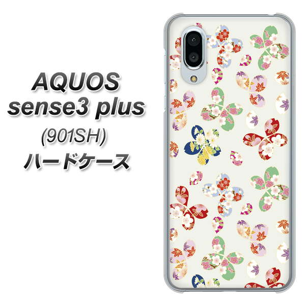 SoftBank アクオスセンス3 プラス 901SH 高画質仕上げ 背面印刷 ハードケース【YJ326 和柄 模様】