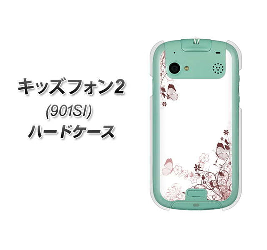 キッズフォン2 901SI SoftBank 142 桔梗と桜と蝶 ハードケース 背面印刷