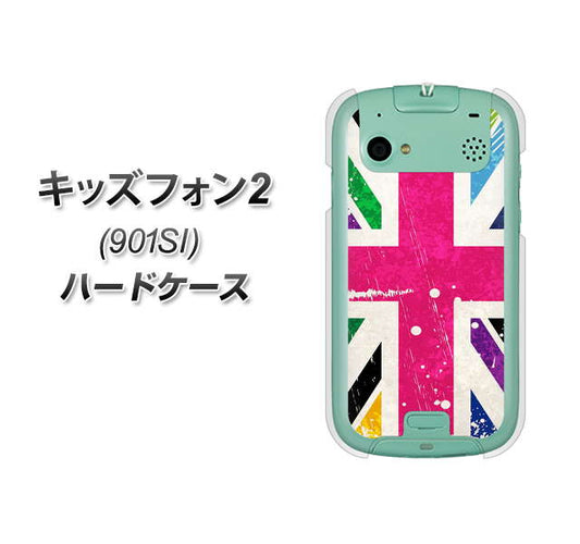 SoftBank キッズフォン2 901SI 高画質仕上げ 背面印刷 ハードケース【SC806 ユニオンジャック ピンクビンテージ】
