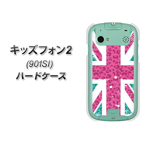 SoftBank キッズフォン2 901SI 高画質仕上げ 背面印刷 ハードケース【SC807 ユニオンジャック ピンクヒョウ柄】