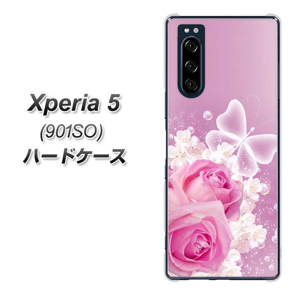 softbank エクスペリア5 901SO 高画質仕上げ 背面印刷 ハードケース【1166 ローズロマンス】