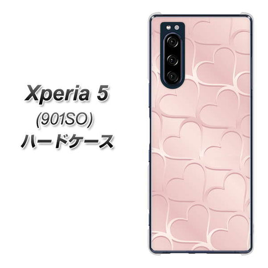 softbank エクスペリア5 901SO 高画質仕上げ 背面印刷 ハードケース【1340 かくれハート(ローズピンク)】