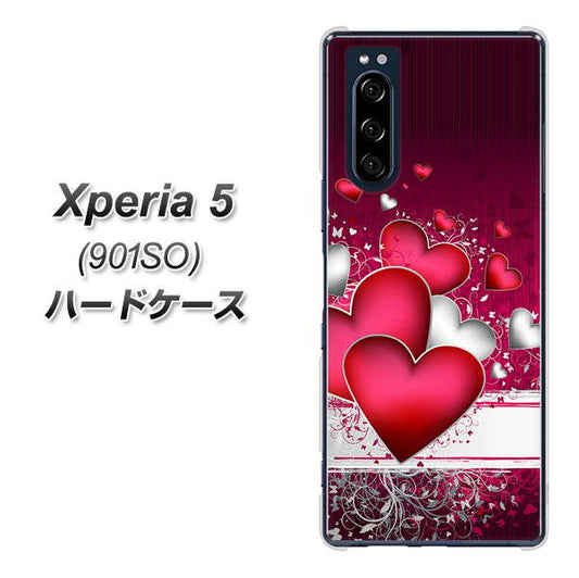 softbank エクスペリア5 901SO 高画質仕上げ 背面印刷 ハードケース【VA835 ハートの息吹】