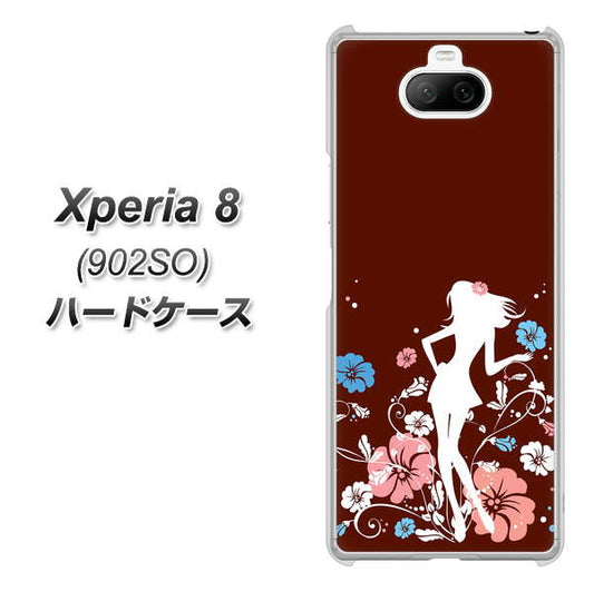 softbank エクスペリア8 902SO 高画質仕上げ 背面印刷 ハードケース【110 ハイビスカスと少女】