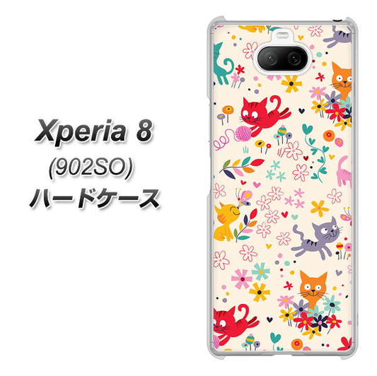 softbank エクスペリア8 902SO 高画質仕上げ 背面印刷 ハードケース【693 ネコのあそび場】
