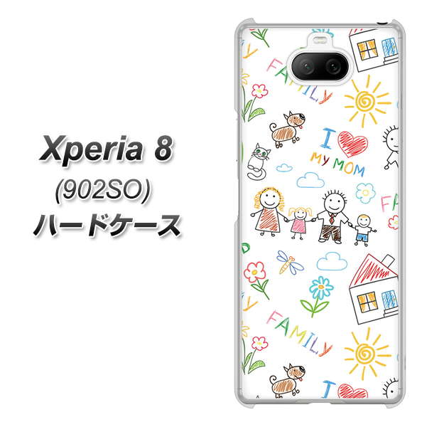softbank エクスペリア8 902SO 高画質仕上げ 背面印刷 ハードケース【709 ファミリー】