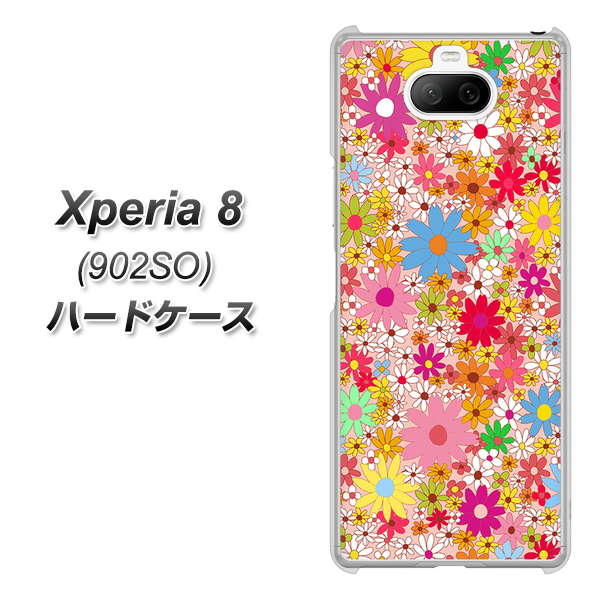 softbank エクスペリア8 902SO 高画質仕上げ 背面印刷 ハードケース【746 花畑A】