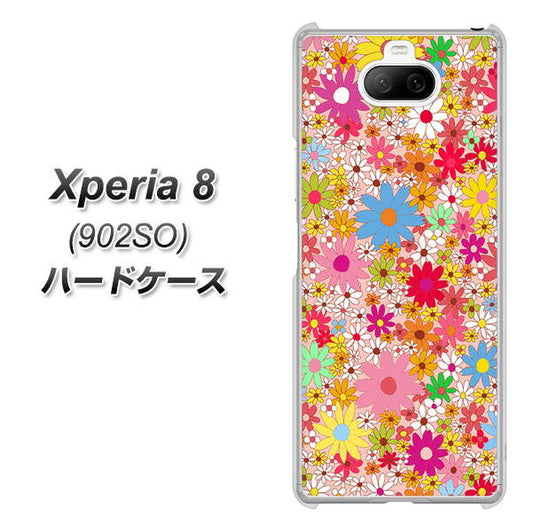 softbank エクスペリア8 902SO 高画質仕上げ 背面印刷 ハードケース【746 花畑A】