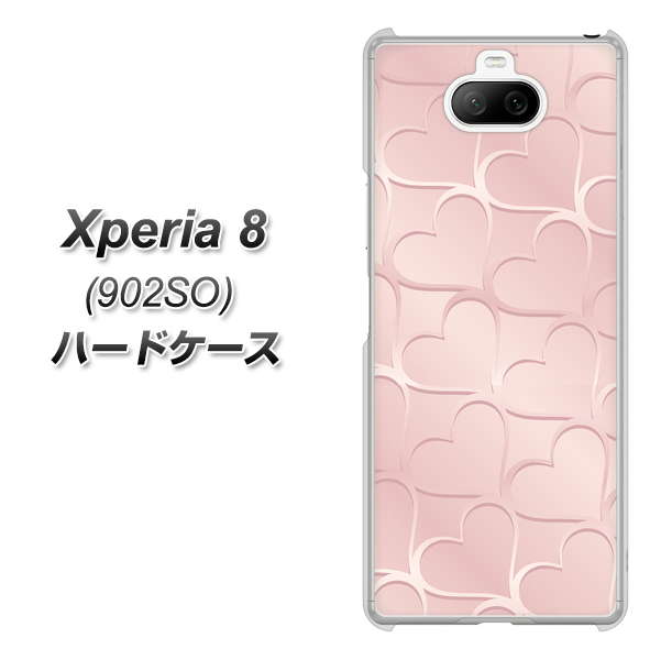 softbank エクスペリア8 902SO 高画質仕上げ 背面印刷 ハードケース【1340 かくれハート(ローズピンク)】