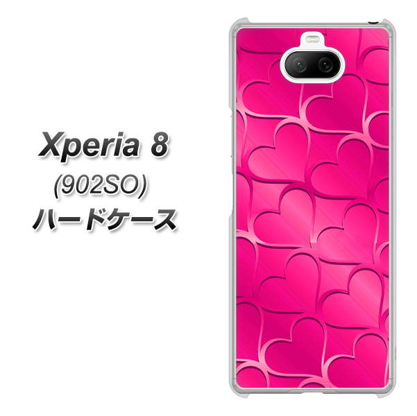 softbank エクスペリア8 902SO 高画質仕上げ 背面印刷 ハードケース【1347 かくれハート(ショッキングピンク)】