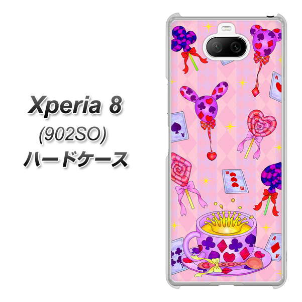 softbank エクスペリア8 902SO 高画質仕上げ 背面印刷 ハードケース【AG817 トランプティー(ピンク)】