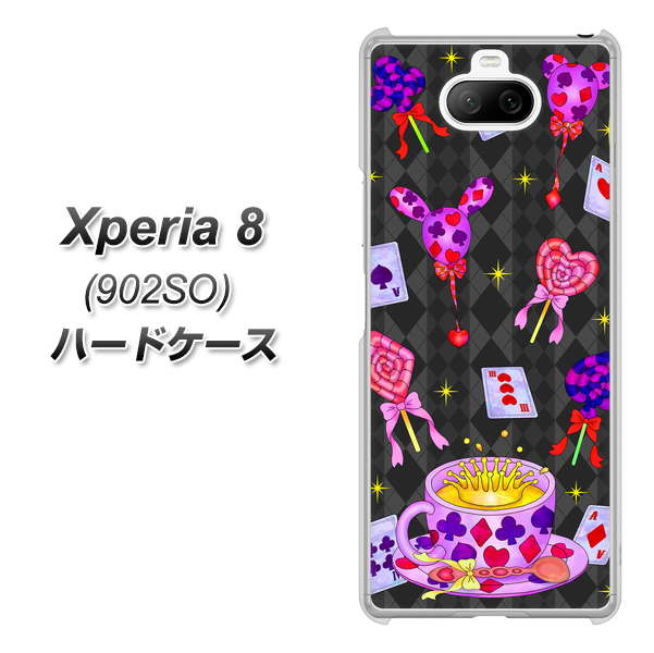 softbank エクスペリア8 902SO 高画質仕上げ 背面印刷 ハードケース【AG818 トランプティー(黒)】