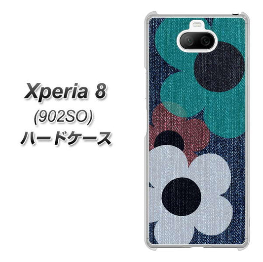 softbank エクスペリア8 902SO 高画質仕上げ 背面印刷 ハードケース【EK869 ルーズフラワーinデニム風】