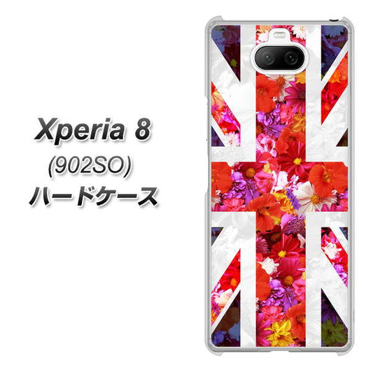softbank エクスペリア8 902SO 高画質仕上げ 背面印刷 ハードケース【SC801 ユニオンジャック リアルフラワー】