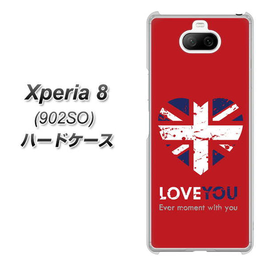 softbank エクスペリア8 902SO 高画質仕上げ 背面印刷 ハードケース【SC804 ユニオンジャック ハートビンテージレッド】