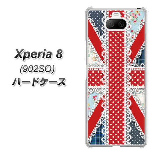 softbank エクスペリア8 902SO 高画質仕上げ 背面印刷 ハードケース【SC805 ユニオンジャック レース】