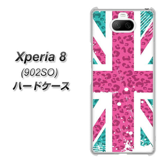softbank エクスペリア8 902SO 高画質仕上げ 背面印刷 ハードケース【SC807 ユニオンジャック ピンクヒョウ柄】