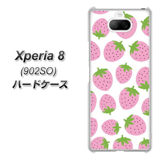 softbank エクスペリア8 902SO 高画質仕上げ 背面印刷 ハードケース【SC809 小さいイチゴ模様 ピンク】