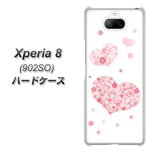 softbank エクスペリア8 902SO 高画質仕上げ 背面印刷 ハードケース【SC824 ピンクのハート】