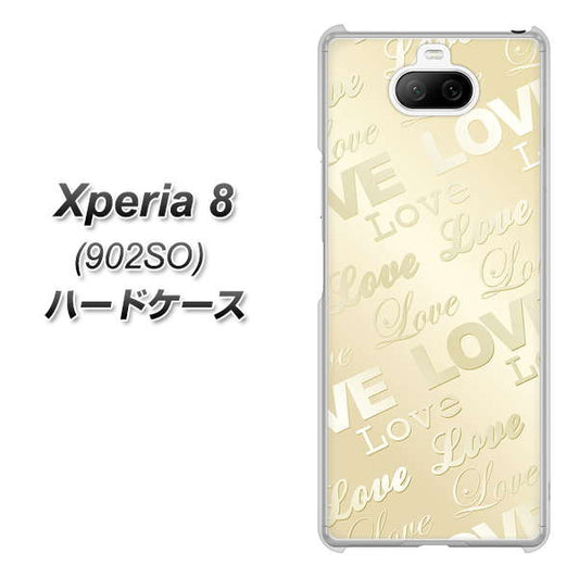 softbank エクスペリア8 902SO 高画質仕上げ 背面印刷 ハードケース【SC840 エンボス風LOVEリンク(ヌーディーベージュ)】