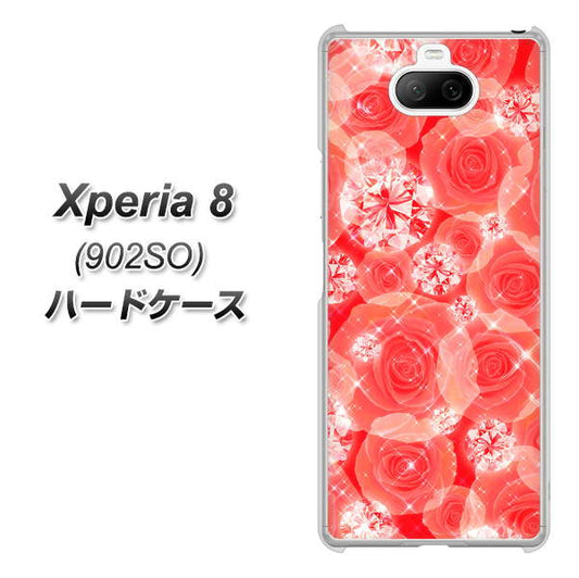 softbank エクスペリア8 902SO 高画質仕上げ 背面印刷 ハードケース【VA816 ダイヤモンドとバラ】