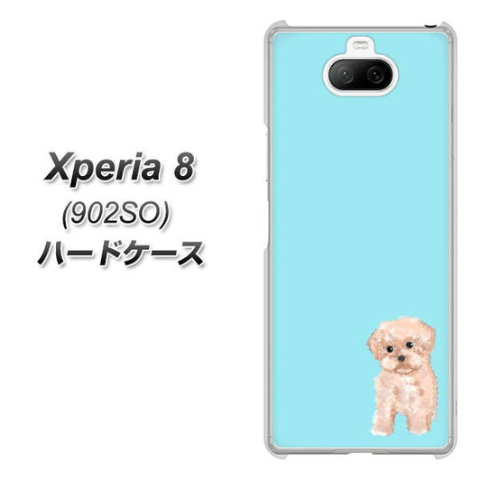 softbank エクスペリア8 902SO 高画質仕上げ 背面印刷 ハードケース【YJ062 トイプードルアプリコット(ブルー)】