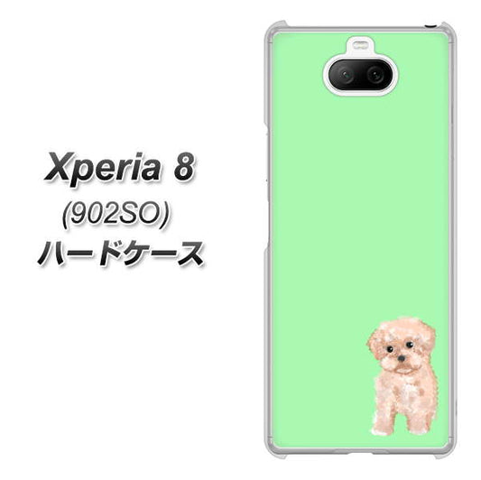 softbank エクスペリア8 902SO 高画質仕上げ 背面印刷 ハードケース【YJ063 トイプードルアプリコット(グリーン)】