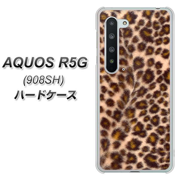 Softbank アクオス R5G 908SH 高画質仕上げ 背面印刷 ハードケース【068 ヒョウ(茶)】
