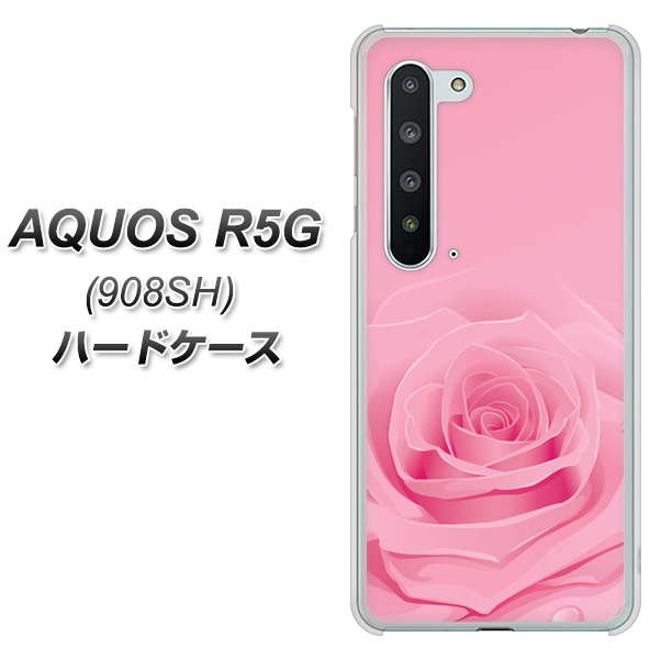 Softbank アクオス R5G 908SH 高画質仕上げ 背面印刷 ハードケース【401 ピンクのバラ】