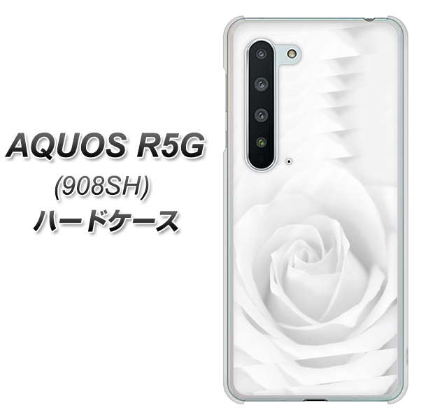 Softbank アクオス R5G 908SH 高画質仕上げ 背面印刷 ハードケース【402 ホワイトRose】