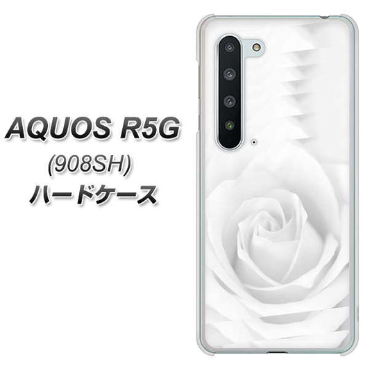 Softbank アクオス R5G 908SH 高画質仕上げ 背面印刷 ハードケース【402 ホワイトRose】