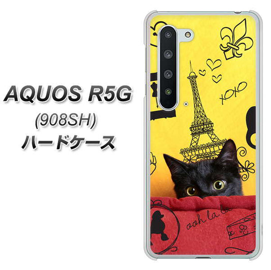 Softbank アクオス R5G 908SH 高画質仕上げ 背面印刷 ハードケース【686 パリの子猫】