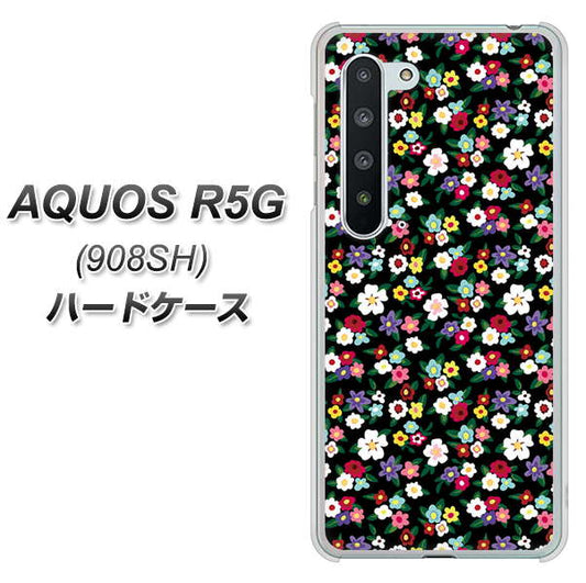 Softbank アクオス R5G 908SH 高画質仕上げ 背面印刷 ハードケース【778 マイクロリバティプリントBK】
