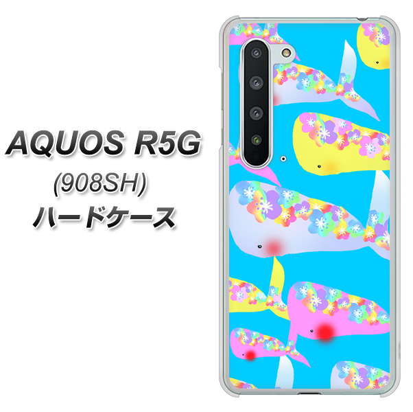Softbank アクオス R5G 908SH 高画質仕上げ 背面印刷 ハードケース【1045 くじらの仲間】