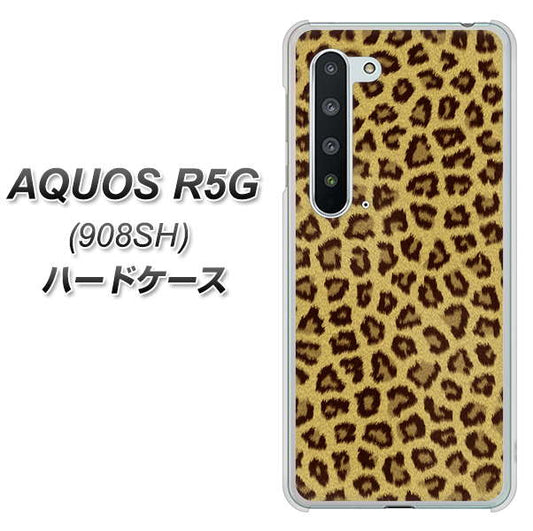 Softbank アクオス R5G 908SH 高画質仕上げ 背面印刷 ハードケース【1065 ヒョウ柄ベーシックSゴールド】