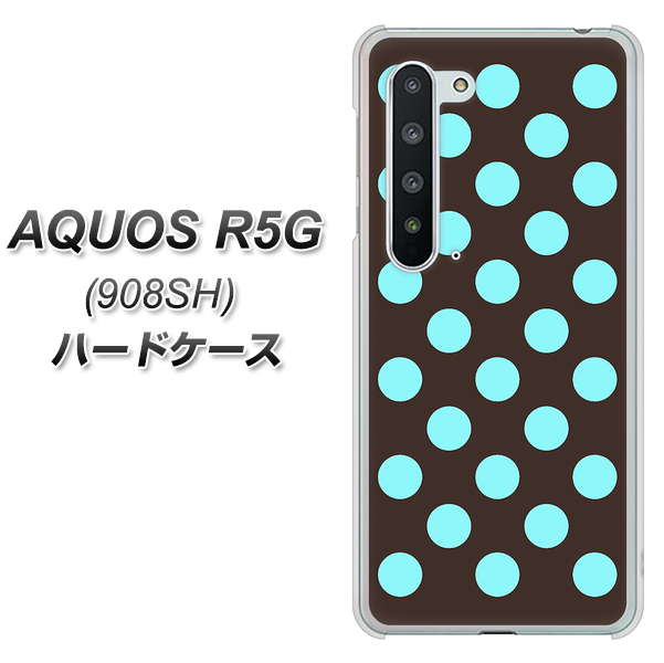 Softbank アクオス R5G 908SH 高画質仕上げ 背面印刷 ハードケース【1352 シンプルビッグ水色茶】