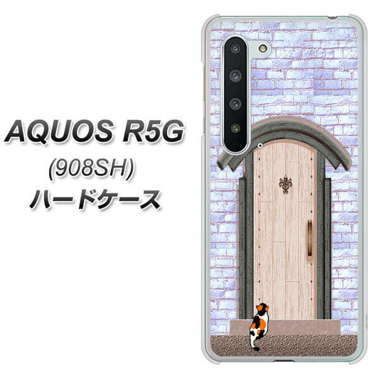 Softbank アクオス R5G 908SH 高画質仕上げ 背面印刷 ハードケース【YA952 石ドア02 素材クリア】