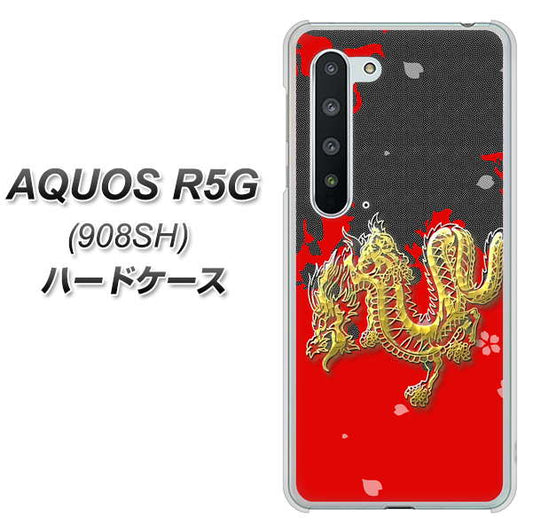 Softbank アクオス R5G 908SH 高画質仕上げ 背面印刷 ハードケース【YC901 和竜02】