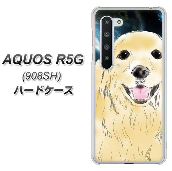 Softbank アクオス R5G 908SH 高画質仕上げ 背面印刷 ハードケース【YD826 ゴールデンレトリバー02】