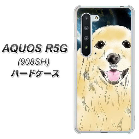 Softbank アクオス R5G 908SH 高画質仕上げ 背面印刷 ハードケース【YD826 ゴールデンレトリバー02】