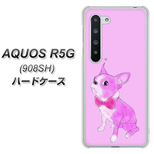 Softbank アクオス R5G 908SH 高画質仕上げ 背面印刷 ハードケース【YD852 ボストンテリア03】